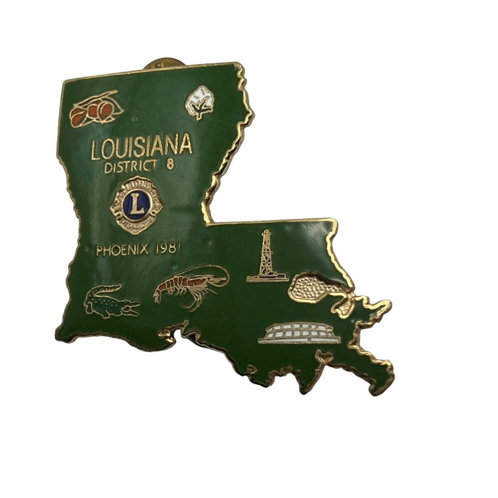 Lions Club Pin‎ Louisiana State District 8 Hat Lapel Phoenix 1981